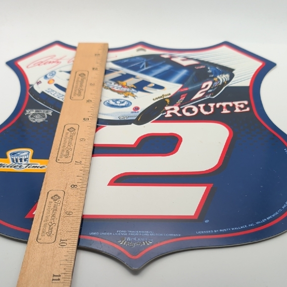 NASCAR Racing Shield Sign Rusty Wallace - Picture 2 of 4
